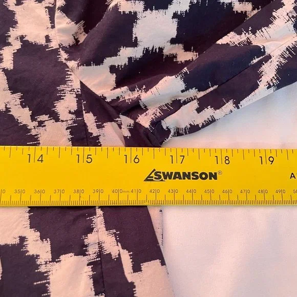 J. Crew Factory Women's Blue White Geometric Print Long Sleeve Shirt Size 2 - Picture 7 of 8